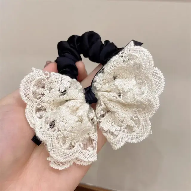 Fairy Beautiful Women's Mesh Ribbon Back Head Spring Clip 1345 Lace Bow - Shop at LoveMi