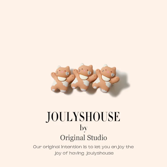 Milk Tea Cat Acrylic Cute Creative Diy Barrettes Coffee Color - Shop at LoveMi