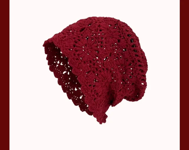 Fashion Hand woven Tassel Red Crochet Ethnic Style Ear Protection Strap Pullover Hat Knitted Hat - Shop at LoveMi