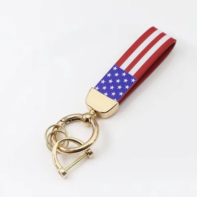 Leather DIY Simple Key Ring Gold Buckle Red - Shop at LoveMi