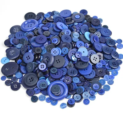 Round Mixed Color Resin DIY Handmade Art Button Flower Packaging Dark Blue Series - Shop at LoveMi