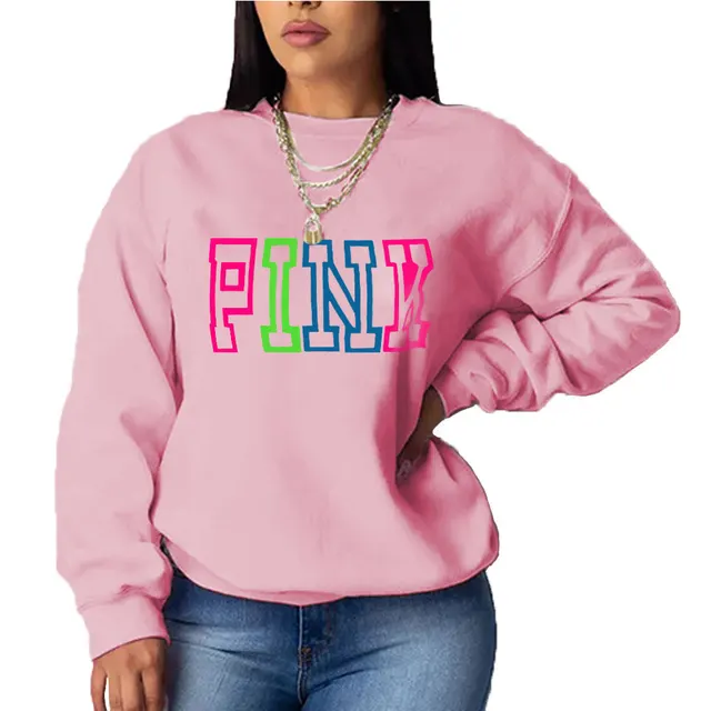 Hooded Casual Loose All match Long sleeved Sweater Pink 311 - Shop at LoveMi
