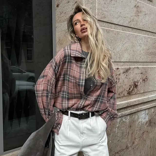 American College Style Plaid Shirt Fashionable Outerwear Cotton Plaid - Shop at LoveMi