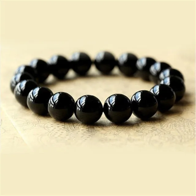 Geometric Unisex Black Black Agate Bracelet Size 10Mm - Shop at LoveMi