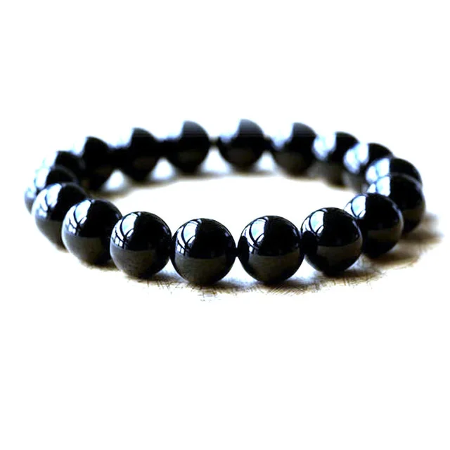 Geometric Unisex Black Black Agate Bracelet Size 6Mm - Shop at LoveMi