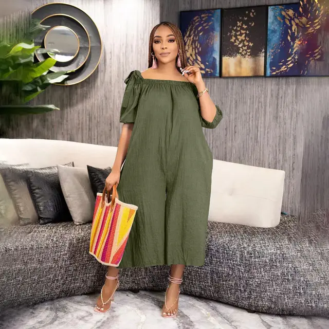 Summer Loose Casual Loose Cropped Jumpsuit Army Green - Shop at LoveMi