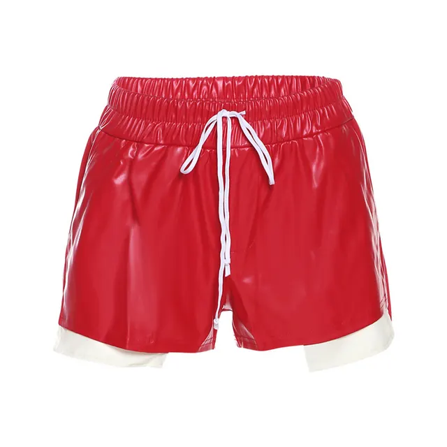 Leather Straight Loose Casual Pants Bright Red - Shop at LoveMi
