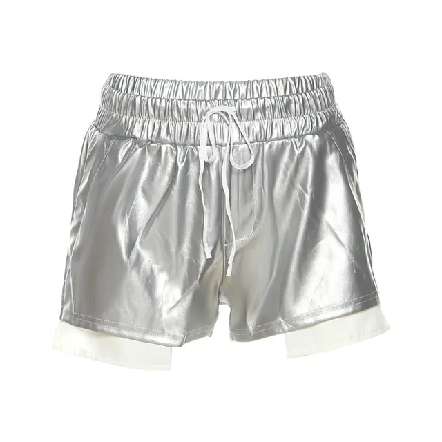 Leather Straight Loose Casual Pants Silver - Shop at LoveMi