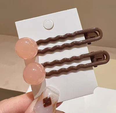 Candy Color Duckbill Clip Sweet Coffee Color 2Pcs - Shop at LoveMi