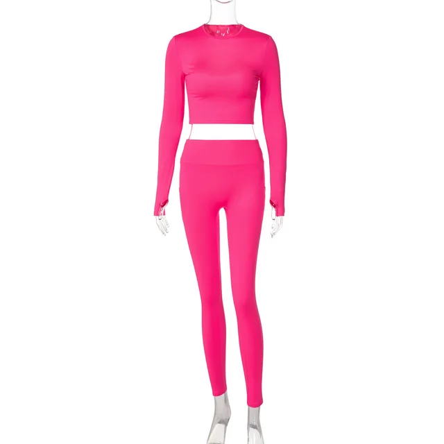 Top High Waist Slim Pants Casual Suit Rose Red - Shop at LoveMi