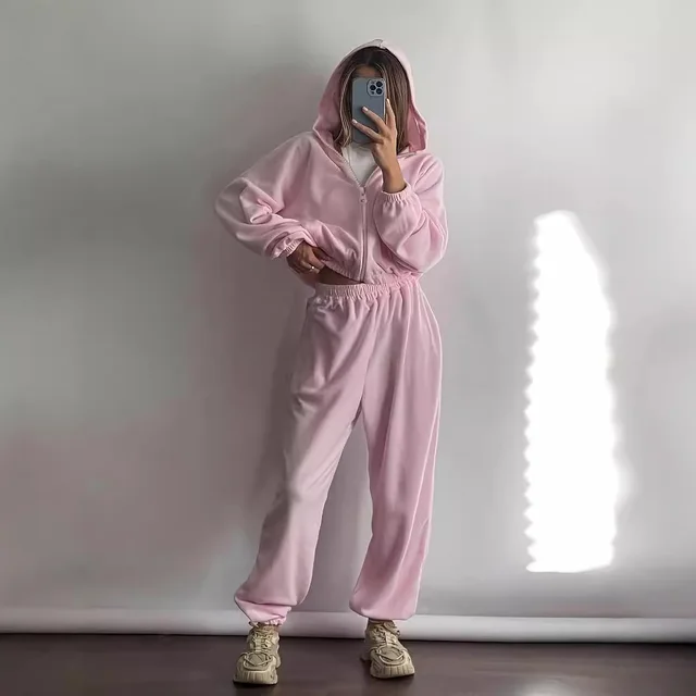 Women's Outdoor Sports And Casual Fitness Suit Pink - Shop at LoveMi