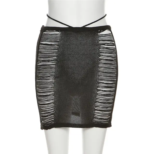 Top High Waist Skirt Outfit Women Black Overskirt - Shop at LoveMi