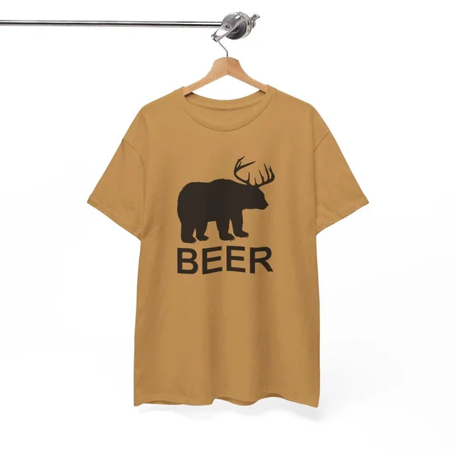 Men's 3D Digital Printing Casual Round Neck Short Sleeves Brown - Shop at LoveMi