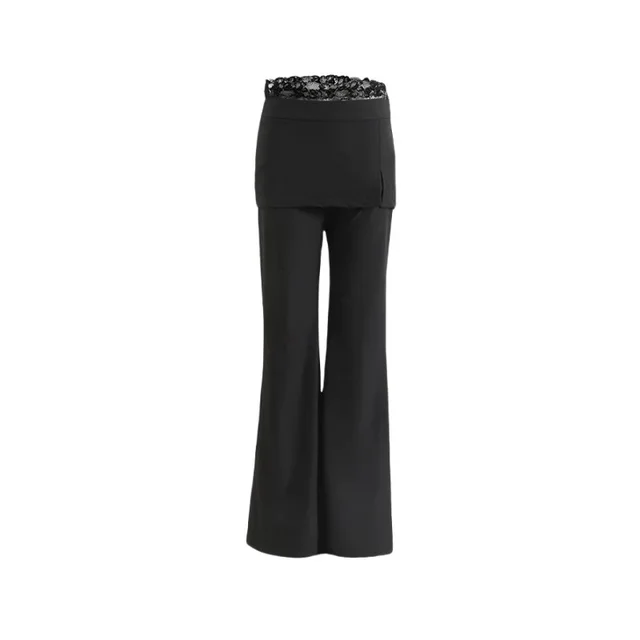 Women's American Retro Design Sense Straight leg Pants Black - Shop at LoveMi
