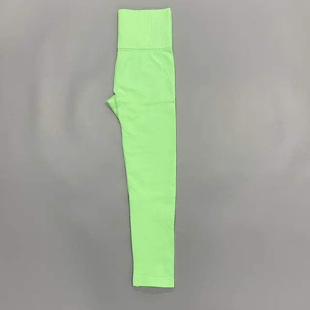 Seamless Peach Hip Fitness Trousers Sports Bra Yoga Clothes Suit Fluorescent Green Trousers - Shop at LoveMi