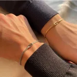 Bohemian Style Fashion Knotted Snake Bones Chain Bracelet - Goldsilver