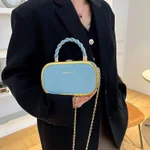 Fashion Simple Shoulder Bag Candy Color Crossbody Bag - Blue