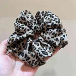 Leopard Print Intestine Ring Hair Band Retro Temperament Headband - Khaki Coffee