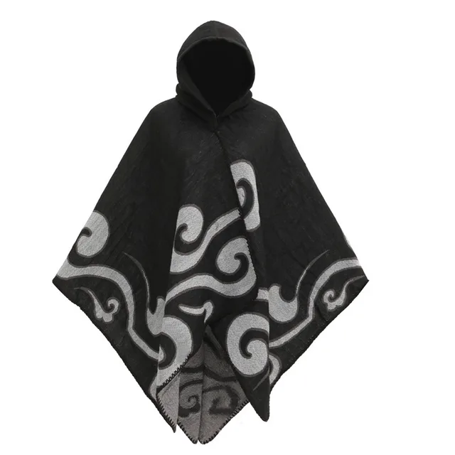 European And American Knitted Cape And Shawl Outer Wear Split Woven Cloak Black - Shop at LoveMi