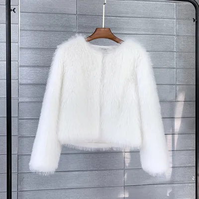 Autumn And Winter Solid Color Women's Short Coat White - Shop at LoveMi