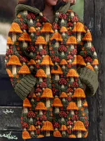 New Christmas Abstract Printed Casual Cloak Coat - Twins111001Lyjmulticolor