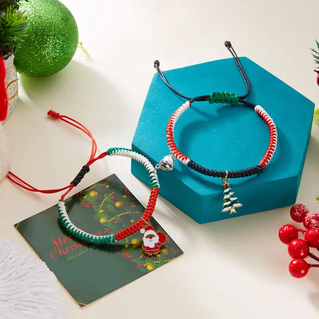 Heart Shaped Magnetic Christmas Bracelet Party Weaving Br24Y04401 - Shop at LoveMi