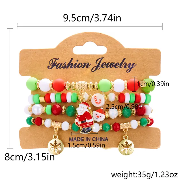 Christmas Snowman Bracelet Handmade Beaded Suit Br24Y04365 - Shop at LoveMi
