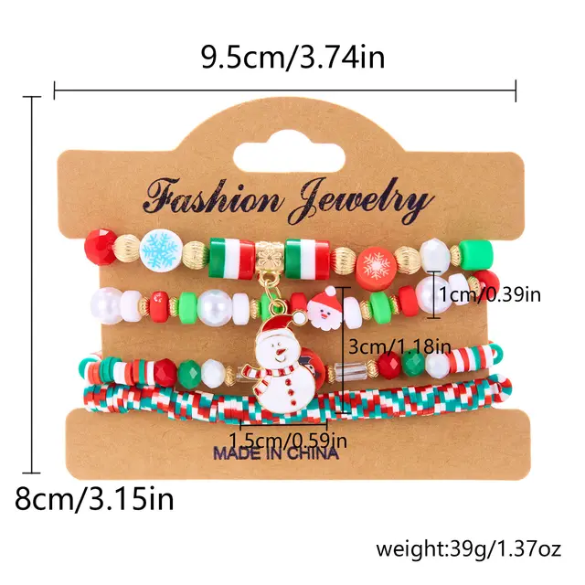 Christmas Snowman Bracelet Handmade Beaded Suit Br24Y04369 - Shop at LoveMi
