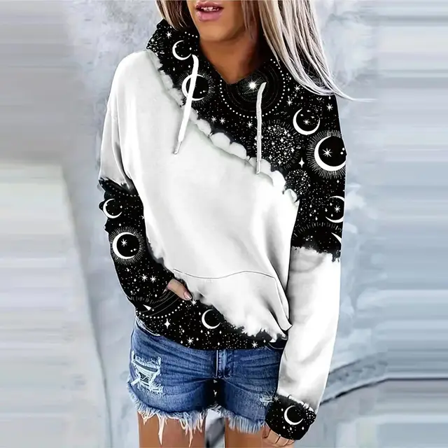 Digital Printing Stylish Fashion Ladies Hoodie Sweater Figure 3 - Shop at LoveMi