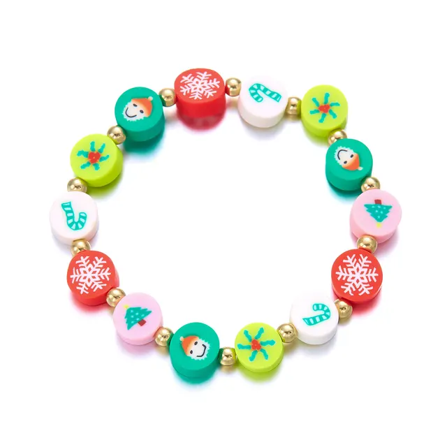 Christmas Bracelet Women's Snowman Polymer Clay Br24Y04451 - Shop at LoveMi