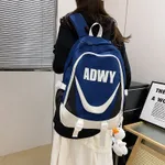 Schoolbag Women's Solid Color Simple Backpack Leisure Travel Travel Backpack - Blue