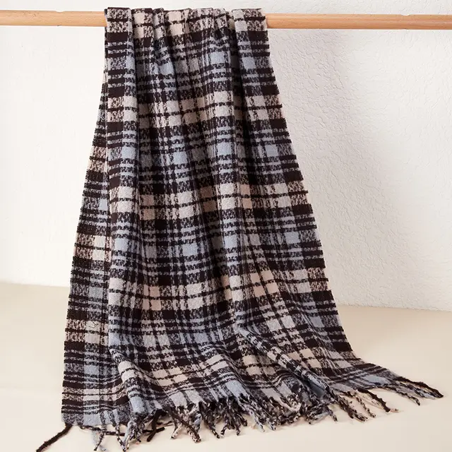New Complex Plaid Scarf Thickened Autumn And Winter Soft Scarf 3Style - Shop at LoveMi