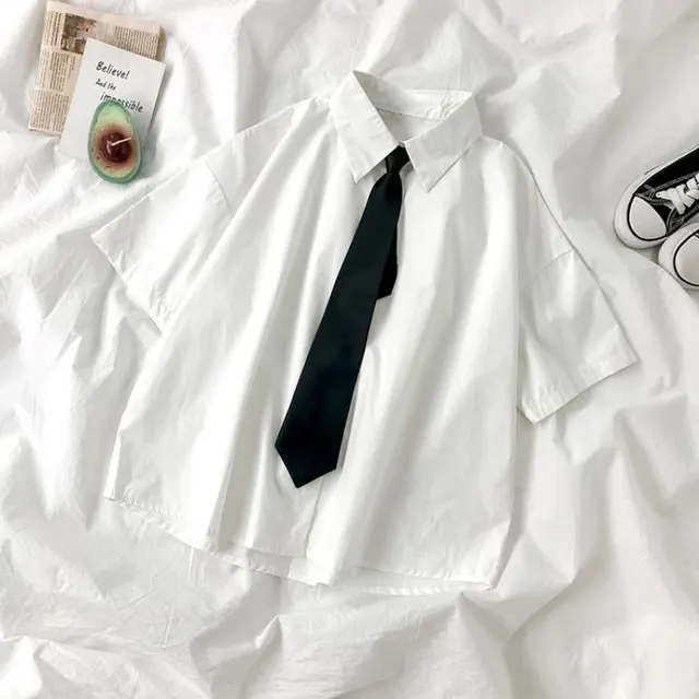 New Summer Loose Casual Short sleeved Shirt Top With Tie - Shop at LoveMi
