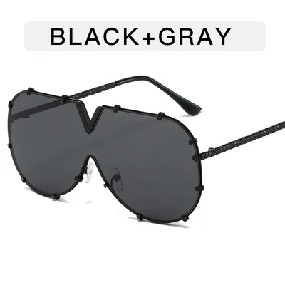 Metal Conjoined Rivet V shaped Sunglasses Street Shot Metal Hinge - Shop at LoveMi