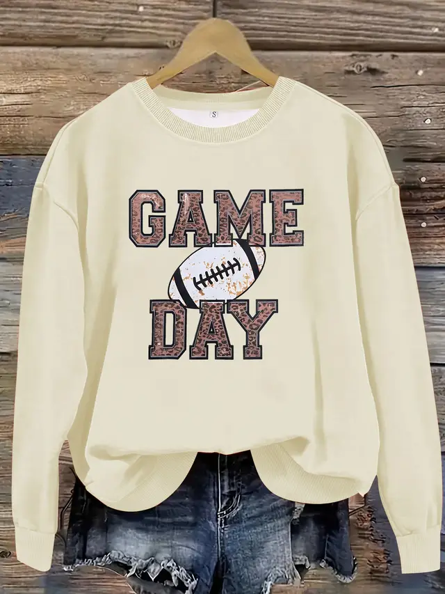 Women's Top Sweater Long Sleeve Baseball Apricot - Shop at LoveMi