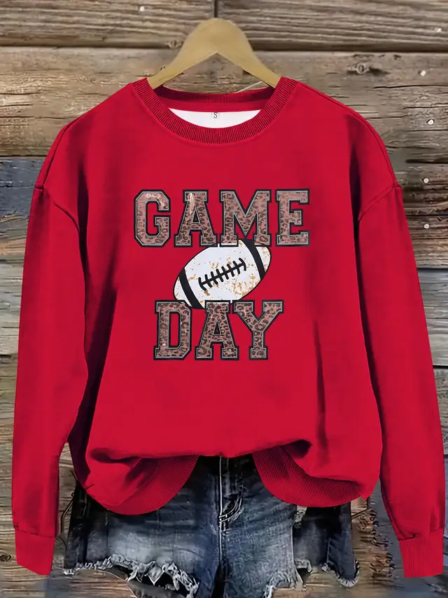 Women's Top Sweater Long Sleeve Baseball Red - Shop at LoveMi