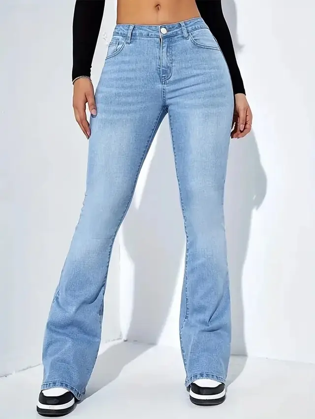 Women's American style Retro Skinny Jeans Straight Loose Blue - Shop at LoveMi