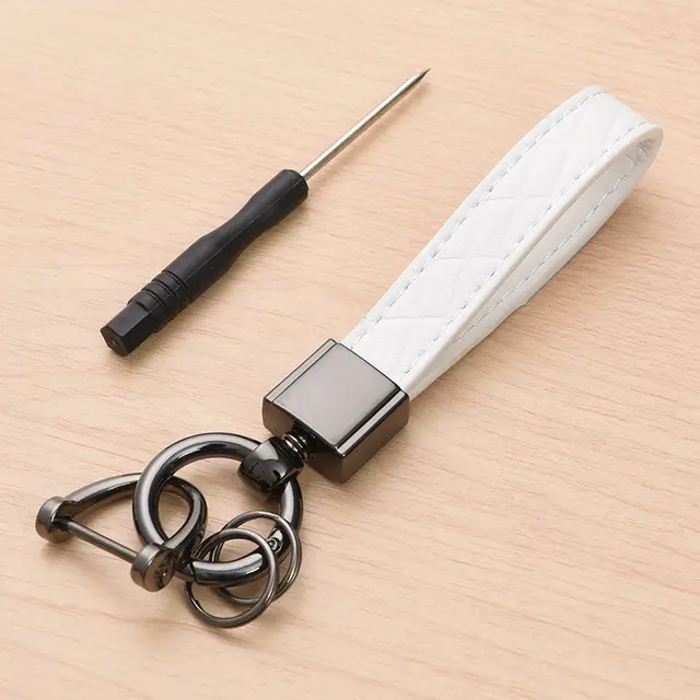 Car Key Ring Women's Exquisite Lanyard Gun White - Shop at LoveMi
