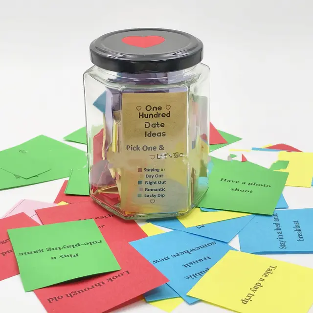 Couple Inspirational Creative Jar Adventure Challenge List Black - Shop at LoveMi