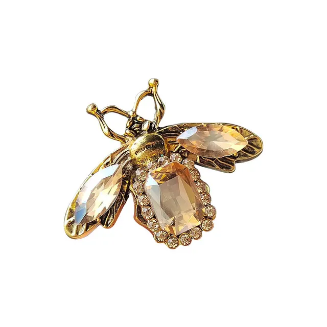 Vintage Style Bee Inlaid Exquisite Brooch Beige - Shop at LoveMi