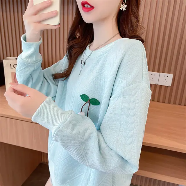 Plus Size Thin Pullover Long Sleeve Top Blue - Shop at LoveMi