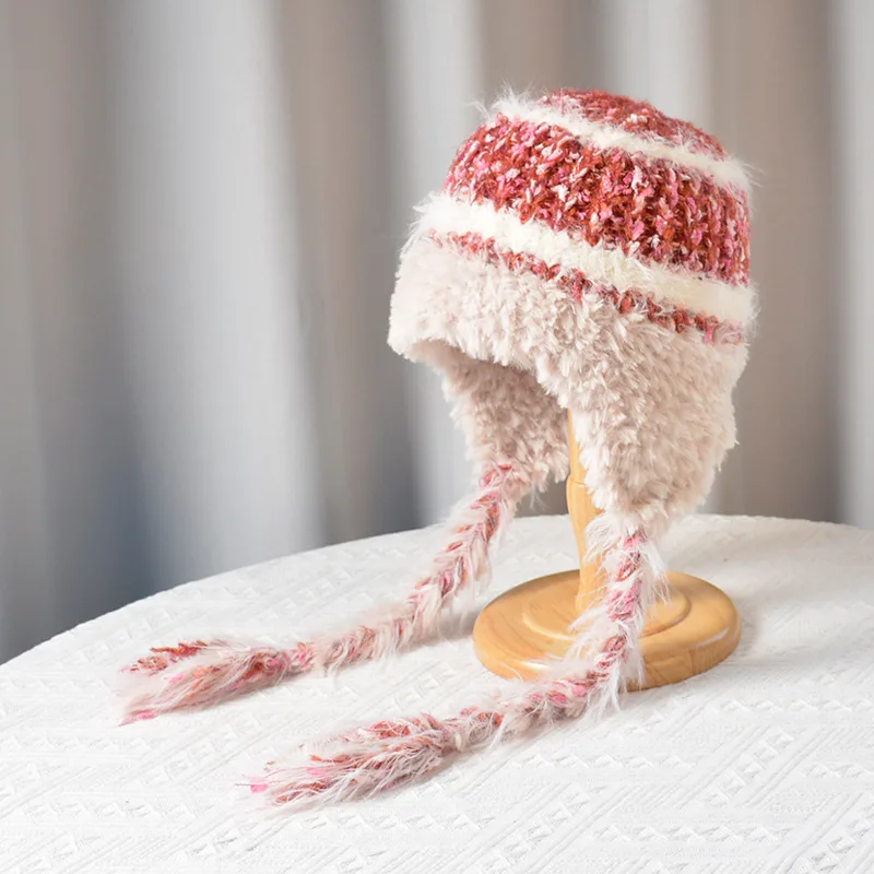 Autumn And Winter Plush Knitted Woolen Cap - 8569 Beige