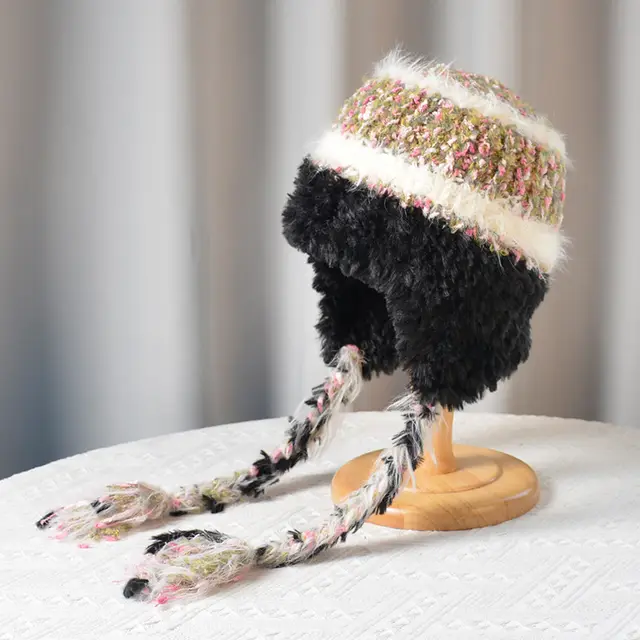 Autumn And Winter Plush Knitted Woolen Cap 8569 Black - Shop at LoveMi