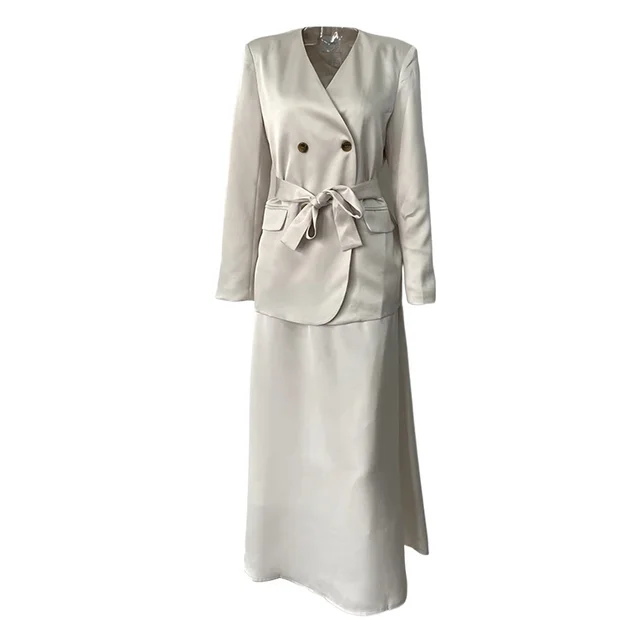 Fashion Personality Double Breasted Suit Women Apricot - Shop at LoveMi