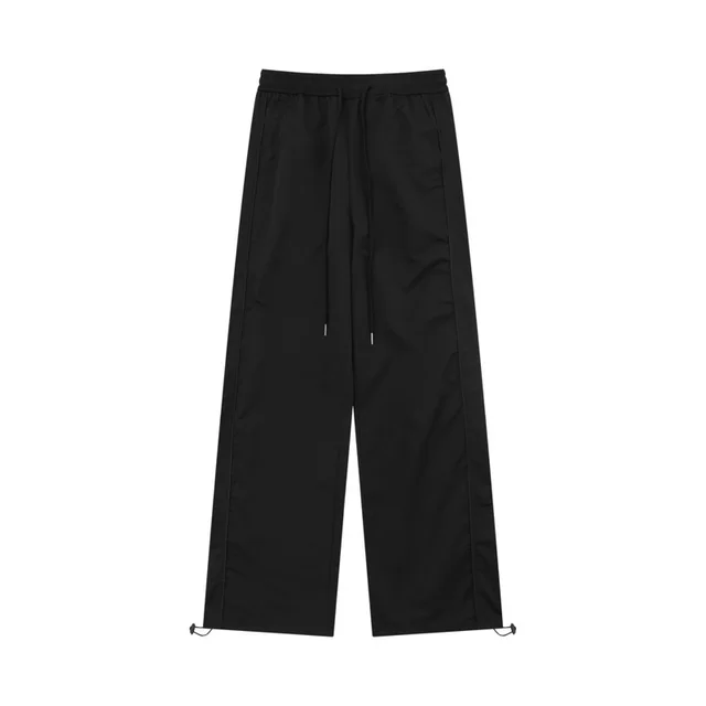 Women's Solid Color Casual Loose Wide Leg Sports Pants Black - Shop at LoveMi
