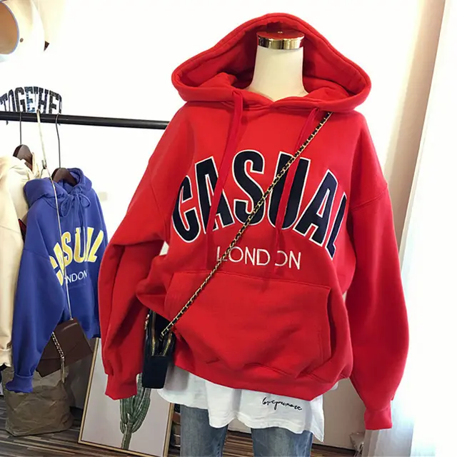 Women's Autumn And Winter Korean Style Students' Loose fitting Coat Red - Shop at LoveMi