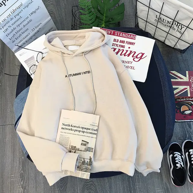 Korean Style Long Sleeve Casual Hooded Coat Apricot - Shop at LoveMi