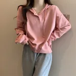 Sweater Women's Spring And Autumn Thin Loose Korean Style - Pink Thickened