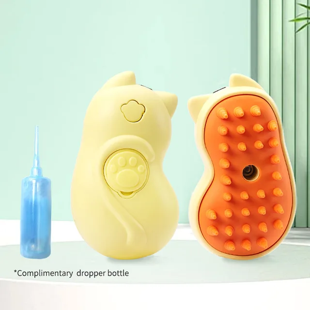 Electric One click Disposable Spray Brush Cleaning And Removing Hair Comb Spray Pet Comb Yellow - Shop at LoveMi