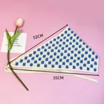 All-matching Triangular Binder Knitted Hair Band - 23 Blue Diamond Lattice